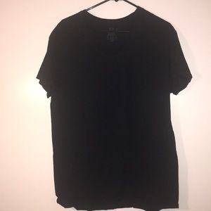V neck black tee